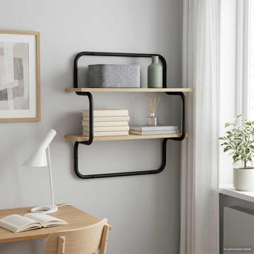 vidaXL Wandrek met 2 niveaus Sonoma Eiken 40 x 24,5 x 61 cm, Huis en Inrichting, Verzenden, Nieuw