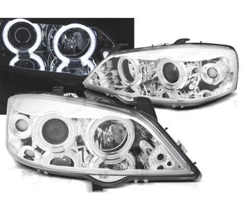 PHARES POUR OPEL ASTRA G 97-04 ANGEL EYES CCFL FOND CHROMÉ, Verzenden, Nieuw