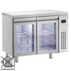 Koelwerkbank | 270L | 2 Glasdeuren (1/1 GN) | 0°C/+10°C  |, Verzenden