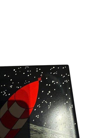 Tintin - Tintin - plaque émaillée lune - 35x35cm - Les, Nieuw