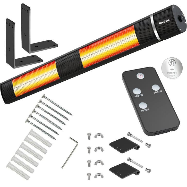 tectake Infraroodstraler Solaris Horizon 3000W, aluminium be, Autos : Pièces & Accessoires, Climatisation & Chauffage, Envoi