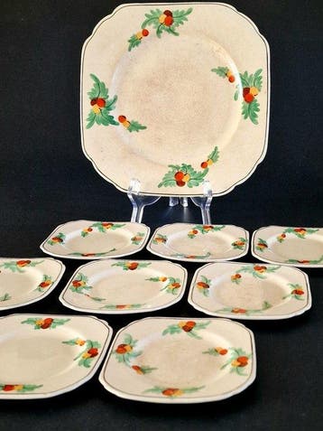British Anchor Pottery - Gebak/taartset (10) - patroon 4084