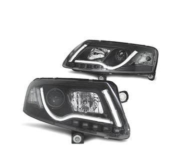 PHARES POUR AUDI A6 4F 04-08 TUBE LIGHT FOND NOIR, Verzenden