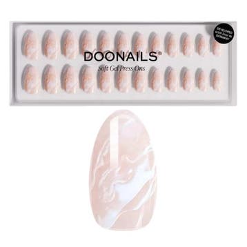 Doonails - Soft Gel Press Ons - Nude Marble Short, Verzenden, Nieuw