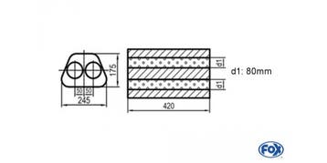 FOX Uni-geluiddemper trapezium dubbele stroom - verwerking 7, Verzenden
