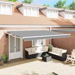 vidaXL Inklapbaar Zonnewering Frame Wit 400 × 300 cm, Tuin en Terras, Zonneschermen, Verzenden, Nieuw