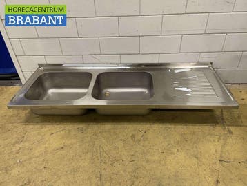 RVS Spoelblad Dubbele spoelbakken 200 x 70 cm Horeca, Ophalen of Verzenden, Nieuw in verpakking