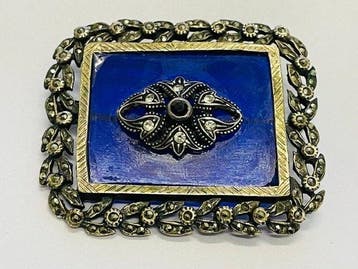 Sans prix de réserve - Broche Argent Grenat, Bijoux, Sacs & Beauté