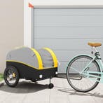 vidaXL Fietstrailer 45 kg ijzer zwart en geel, Verzenden, Nieuw