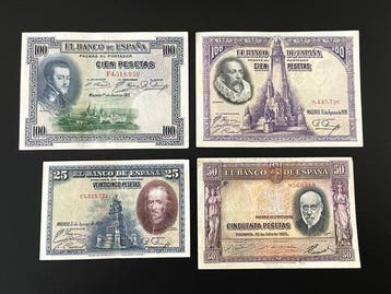 Spanje. - 24 banknotes / coupons - various dates (Zonder