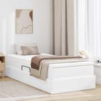 vidaXL Opslag bed met matras met matras Wit 90 x 190 cm, Verzenden