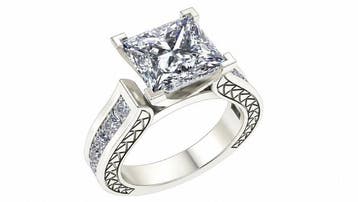 Ring - 14 karaat Witgoud - 3.96ct. tw. Diamant (Lab-grown) -, Nieuw