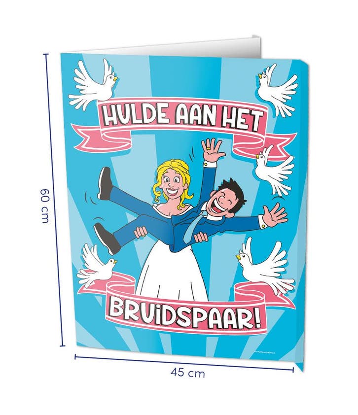 Raambord Bruidspaar 60cm, Hobby en Vrije tijd, Feestartikelen, Nieuw, Verzenden