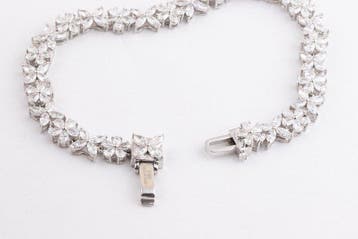 Armband Zilver - 5.95ct. tw. Diamant (Lab-grown) - Pear &, Nieuw