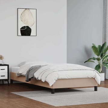 vidaXL Bedframe kunstleer cappuccinokleurig 100x200 cm, Verzenden