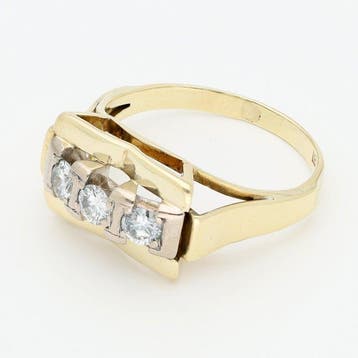 Ring - 14 karaat Geel goud Diamant (Natuurlijk), Nieuw