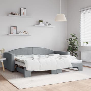 vidaXL Slaapbank met onderschuifbed 90x200 cm stof, Verzenden, Nieuw