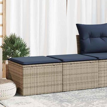 vidaXL 2-delige Loungeset met kussens poly rattan acacia, Verzenden, Nieuw, Loungeset