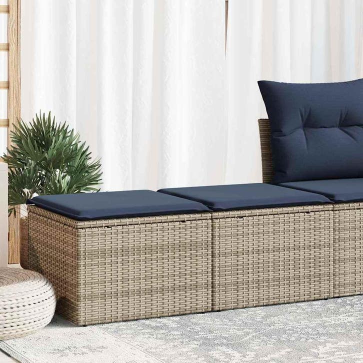 vidaXL 2-delige Loungeset met kussens poly rattan acacia, Jardin & Terrasse, Ensembles de jardin, Envoi