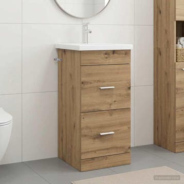 vidaXL Badkamer Vanity met Wastafel Artisanaal eiken 42 x 40, Verzenden, Nieuw