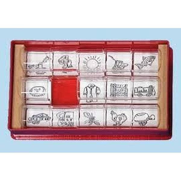 Plaatjes stempels 1 rood (zie omschrijving), Livres, Livres scolaires, Envoi