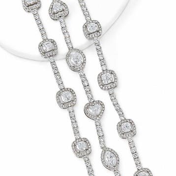 Tennis armband - 14 karaat Witgoud - 10.93ct. tw. Diamant