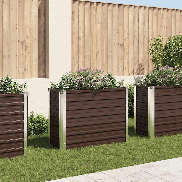 vidaXL Plantenbak verhoogd 100x40x77 cm gegalvaniseerd staal, Tuin en Terras, Bloempotten, Nieuw, Verzenden