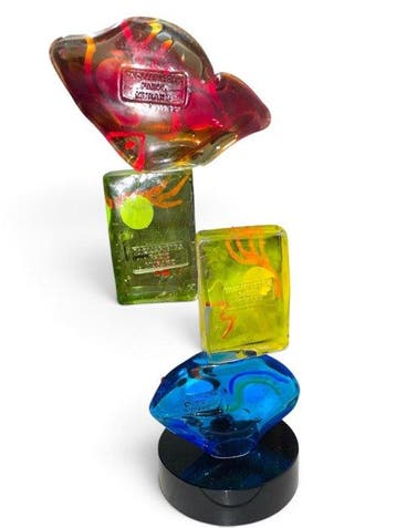 sculptuur, Totem aribu - 24 cm - Muranoglas