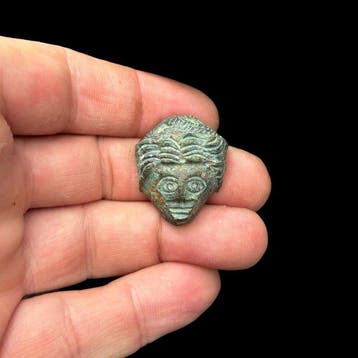 Oud-Romeins Brons Zeer zeldzame buste / appliek - Very rare