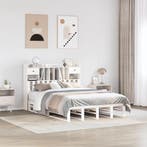 vidaXL Bed met boekenkast zonder matras grenenhout wit, Huis en Inrichting, Verzenden, Nieuw