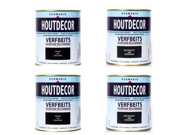 Veiling - Hermadix verfbeits set 4-delig antraciet en zwart, Nieuw