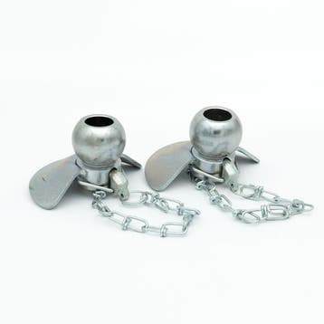 Set van twee kogelvangsteunen cat. 2 - 28x56x69 (Werktuigen), Ophalen of Verzenden