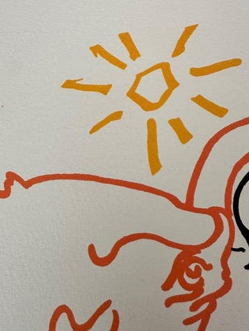 Jean Cocteau (1889-1963) - Combat sous le soleil, Antiek en Kunst
