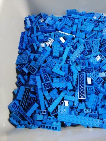 Lego - geen serie - 02 Partij van 1000 blauwe bouwstenen -, Nieuw