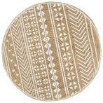 vidaXL Vloerkleed handgemaakt met witte print 120 cm jute, Verzenden