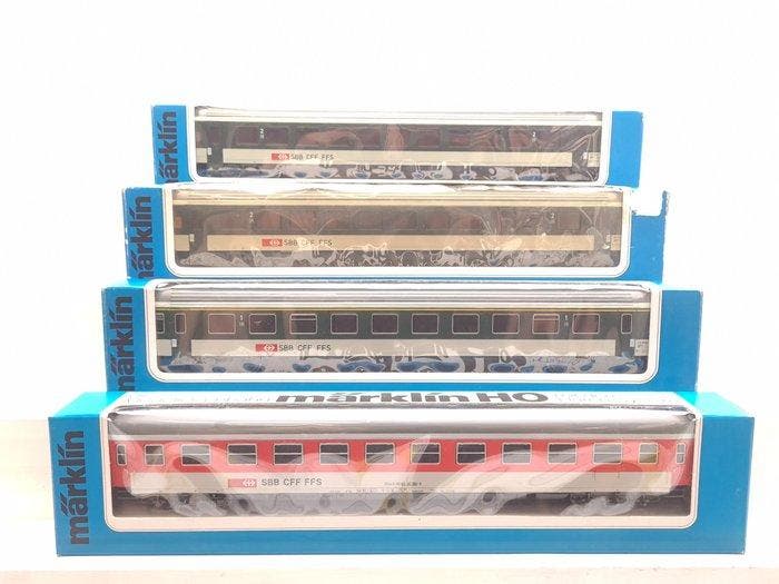 Märklin H0 - 4123/4124/4180 - Modeltrein personenwagen (4) -, Hobby & Loisirs créatifs, Trains miniatures | HO