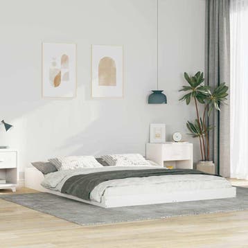 vidaXL Bedframe Wit 150 x 200 cm Massief grenenhout, Verzenden