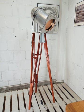 Lampadaire trépied - Bois, Métal