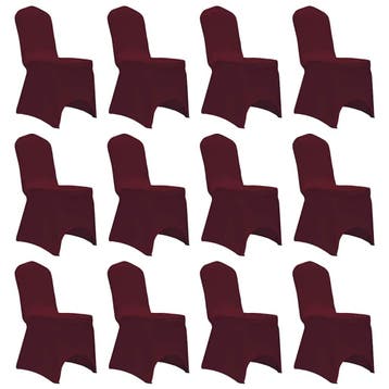 vidaXL Stoelhoezen stretch 12 st bordeauxrood, Verzenden, Nieuw
