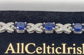 Zonder minimumprijs - Armband Zilver - 13.50ct. tw. Saffier, Nieuw