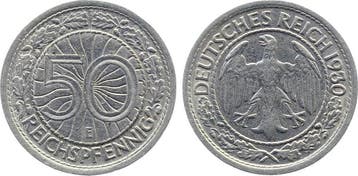 50 Pfennig Duitsland 50 Reichspfennig 1930 E vz J 324, Verzenden