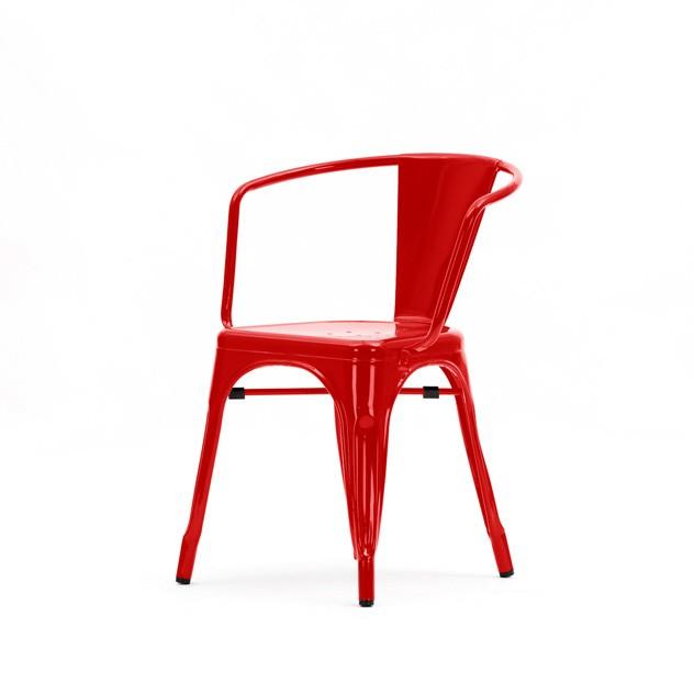 Eetkamerstoel Tuinstoel in Tolix-stijl glanzend rood, Maison & Meubles, Chaises, Envoi