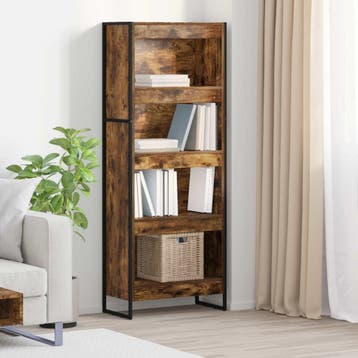 vidaXL Boekenkast 60 x 30 x 155 cm Bewerkt hout Rook Eik, Verzenden, Nieuw