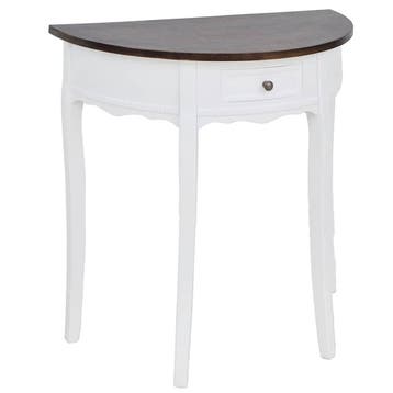 vidaXL Wandtafel met lade halfrond bruin, Huis en Inrichting, Verzenden, Nieuw