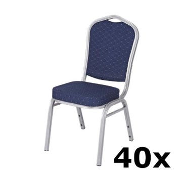 Stackchair Blues | 40x | Blauw | Stalen Frame Luxus, Verzenden, Nieuw in verpakking