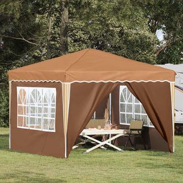 vidaXL Pop-up Feesttent 288 x 288 x 245 cm Beige Oxford Stof, Verzenden, Nieuw