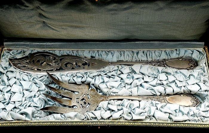 Ercuis - Tafelservies (2) - Verzilverd, Antiek en Kunst, Antiek | Meubels | Tafels