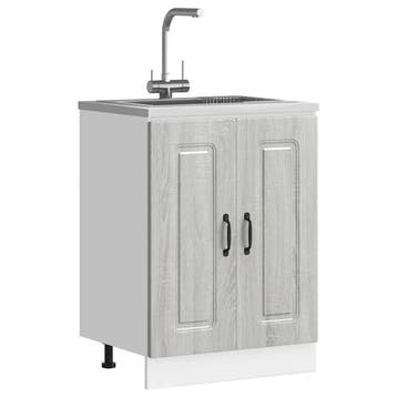 vidaXL Spoelbakonderkast Kalmar 60x46x81,5cm bewerkt hout, Huis en Inrichting, Verzenden, Nieuw