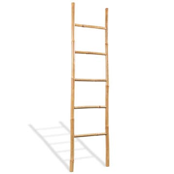 vidaXL Handdoekladder met 5 sporten 150 cm bamboe, Verzenden, Nieuw
