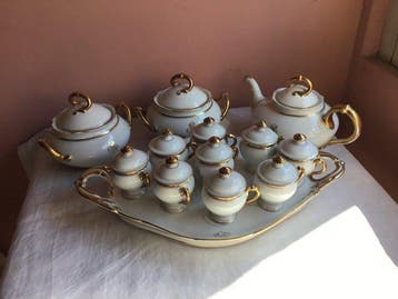 vecchia Parigi - Koffiekopje (13) - Porselein - Set voor, Antiek en Kunst
